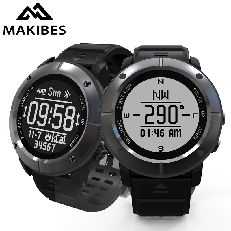 Смарт часы Makibes G06 мультиспортивные GPS мужские наручные монитор сердечного ритма