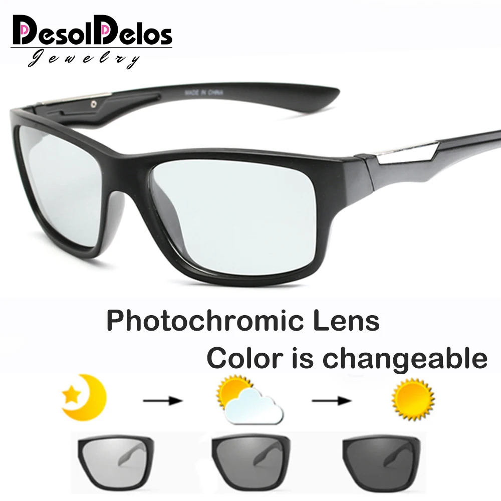 B1025 matte black Фотохромные солнцезащитные очки HD поляризованные мужские wo мужские очки для вождения, меняющие цвет, фотохромные солнцезащитные очки Oculos De Sol B1824 - Цвет линз: B1025 matte black