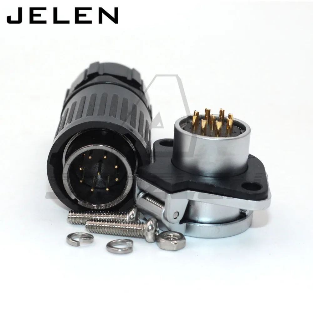 Водонепроницаемый авиационный 9-контактный разъем кабеля питания IP65 HE20