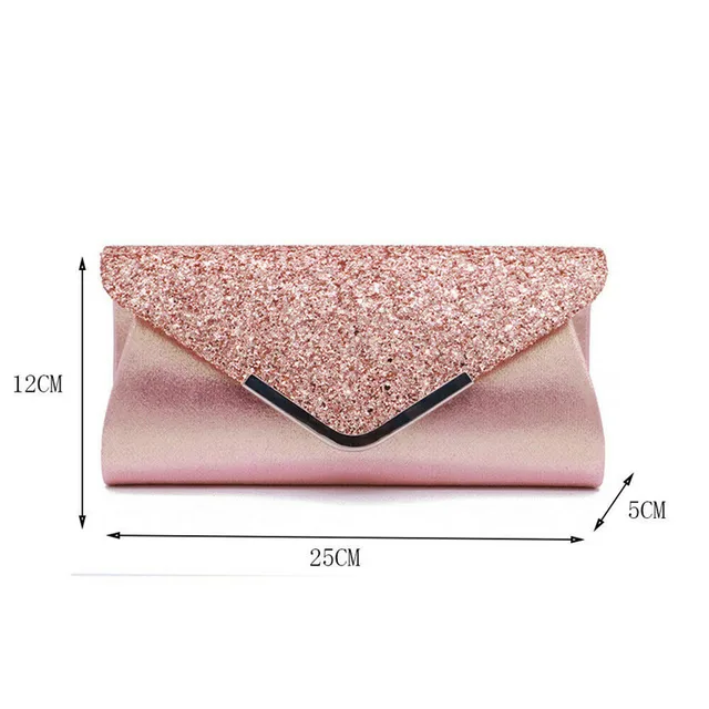 NoEnName 2019 Women's Glitter Shimmer Envelope Ladies Sequins Evening Party Prom Smart Jane Clutch Bag  Handbag 4