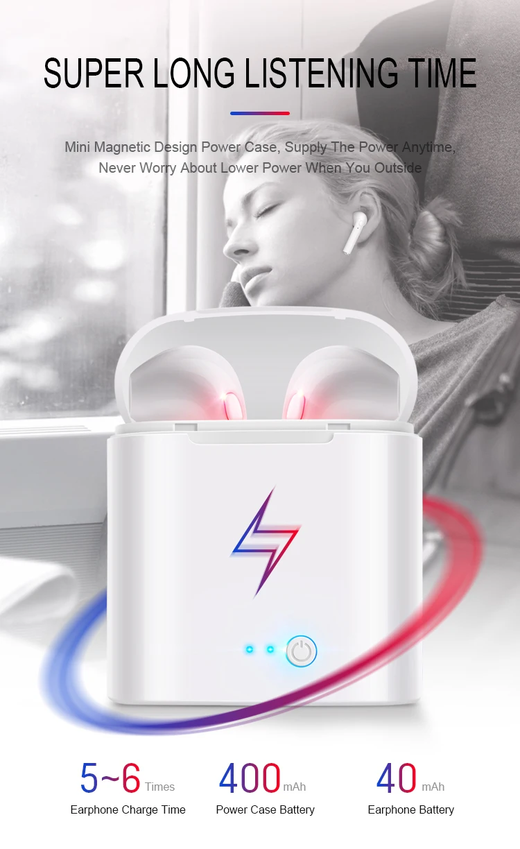 I7s TWS Беспроводная стереогарнитура Bluetooth с зарядным ящиком и микрофоном для всех телефонов Xiaomi.