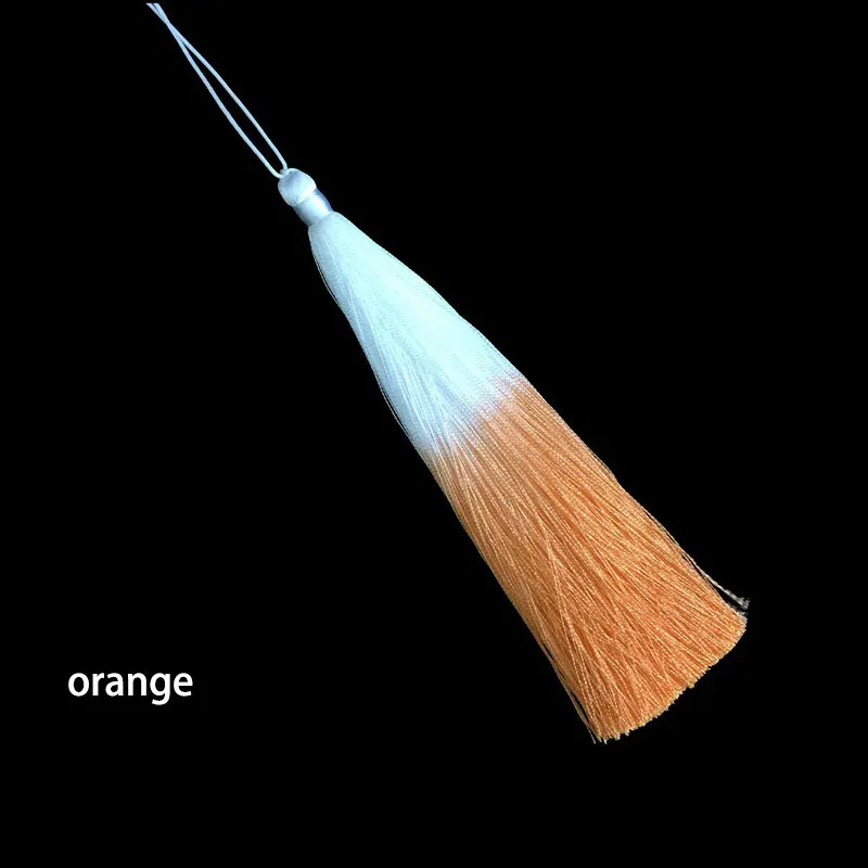 orange 2 шт./лот, 14 см, длинные, градиентные кисточки, шелковая бахрома, шитье, челка, кисточка, отделка, декоративный ключ, кисточки для штор, украшение дома - Цвет: orange