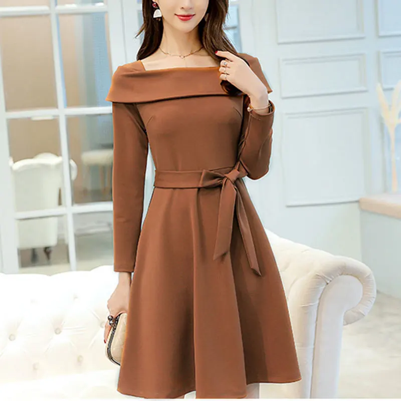 HEE GRAND Vestidos женское осеннее платье 2018 повседневные платья с длинными рукавами
