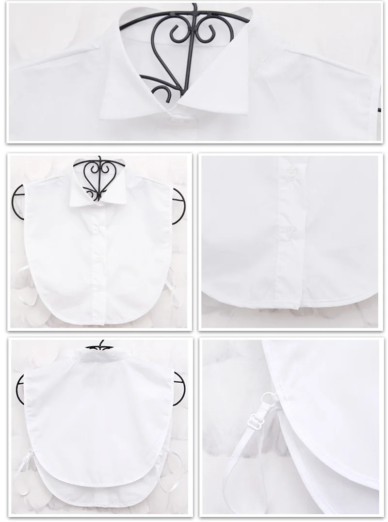 solid color fake collar women Detachable white half shirt Collar False Lapels Top gift Clothes Accessory neckwear |