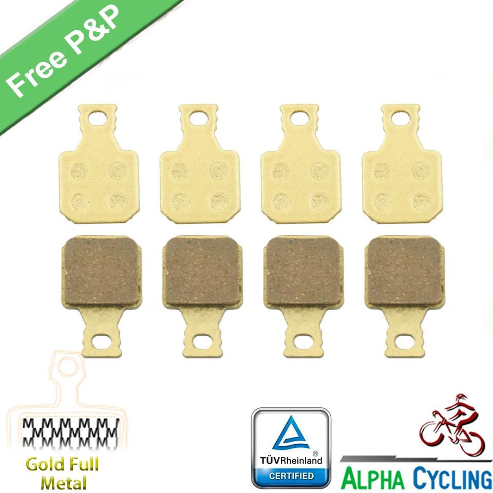 MTB велосипедный дисковый тормоз колодки для Magura MT5 MT7 дисковый тормоз, 4 пары, золото полный металл