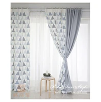 nordic geometric pattern triangle mosaic curtain blackout curtains for living room bedroom modern blackout splicing curtains