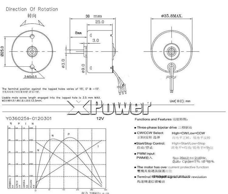 Bringsmart A3525 24 бесщеточный электродвигатель постоянного тока 12V обратный микро бикини с низкой Шум мотор 3000/6000 rpm Высокий Скорость мотор с Singal Выход