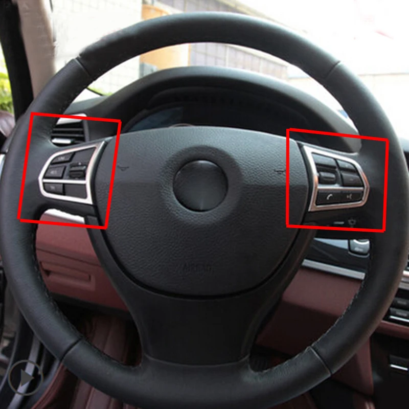 2 шт. хромированные накладки на руль для BMW 7 Series F01 F02 09-15 &amp 5 F10 13-16 | Автомобили и