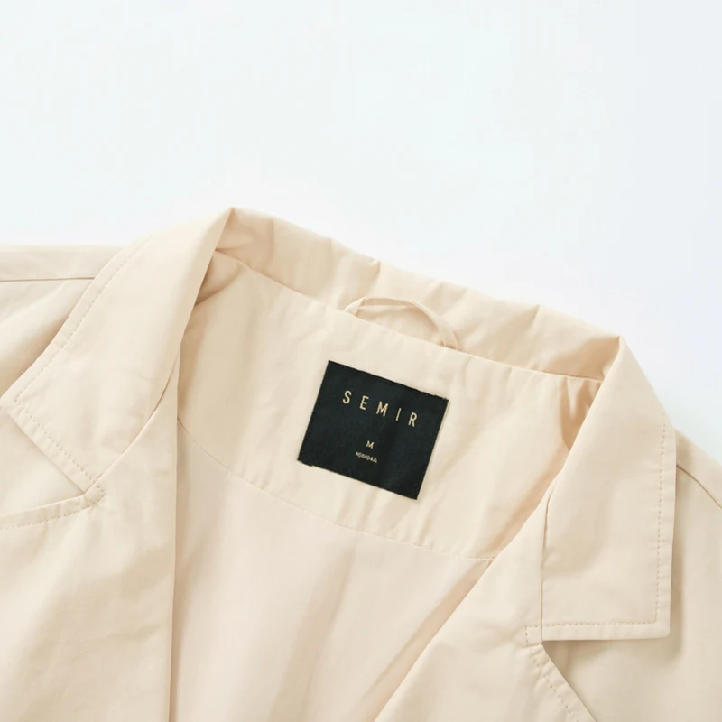 Женский Классический Тренч SEMIR стильная ветровка с воротником длинная верхняя