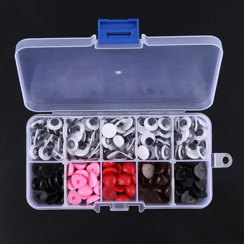

150pcs Self-Adhesive Plastic Safety Eyes With 75pcs Flat Noses For Bear Doll Puppet Handmade Crafts Children DIY Toys