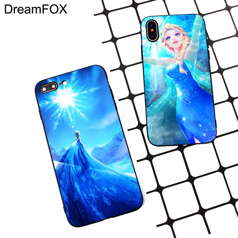 M390 Beautiful Elsa Black Soft TPU Silicone Case Cover For Apple iPhone 11 Pro XR XS Max X 8 7 6 6S Plus 5 5S 5G SE |