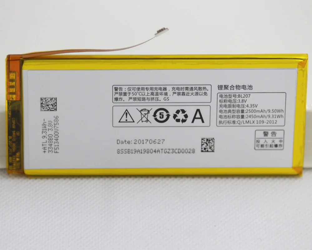 

ISUNOO 20pcs/lot 2500mAh BL207 Mobile Battery For LENOVO K900 Phone Battery