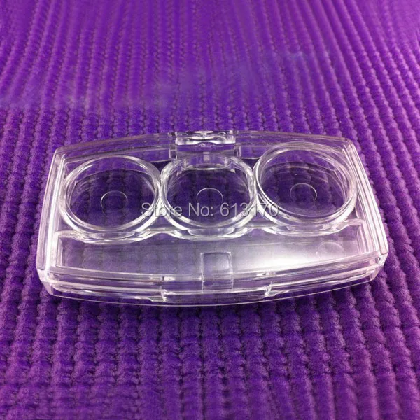 

50Pcs/Lot 3G Clear Eyeshadow Case Aluminum Pan Empty Cosmetic Powder Compact DIY Cosmetics Packaging container free shipping