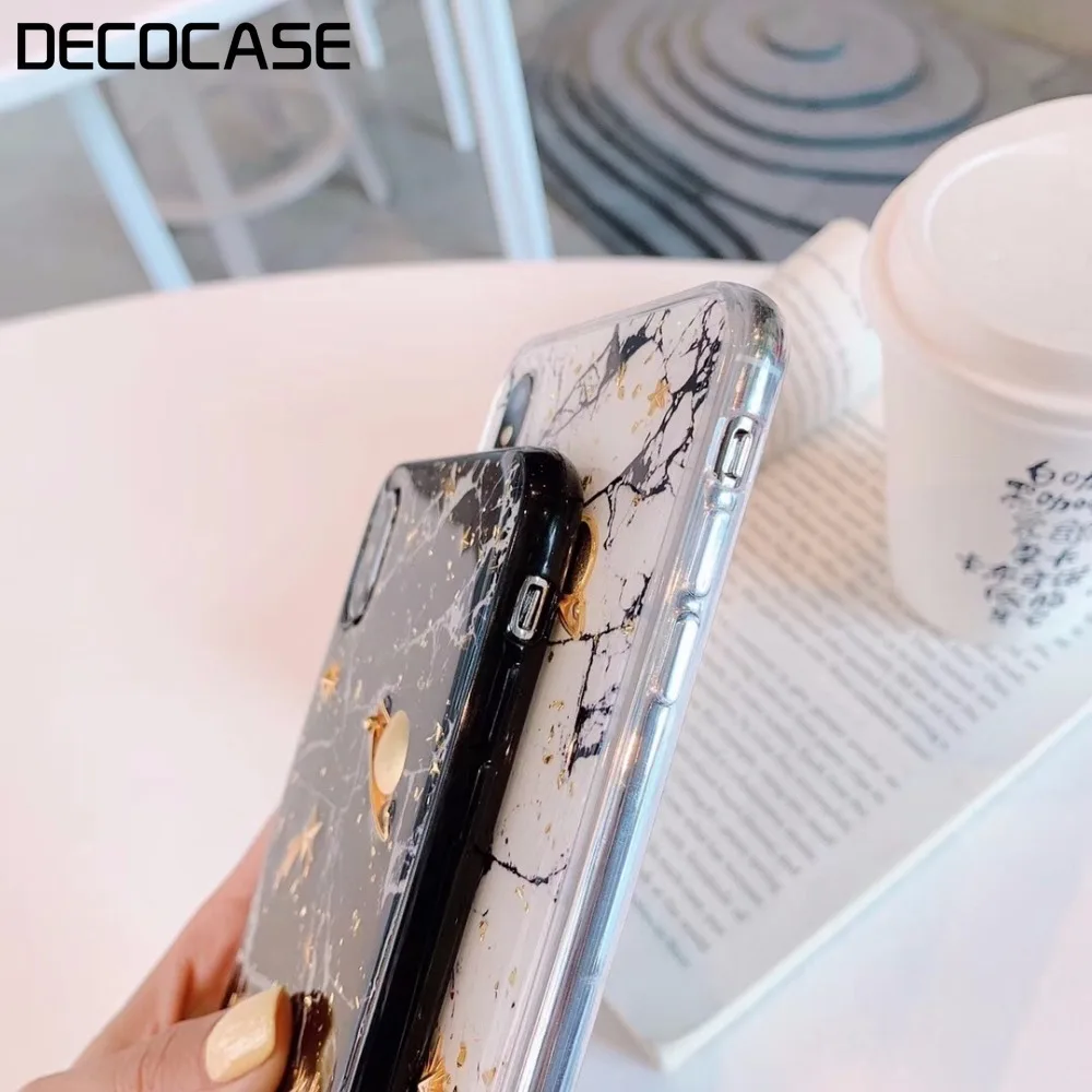 DECOCASE Роскошные 3D Золотая фольга планета Звезда Луна Черный Белый мрамор