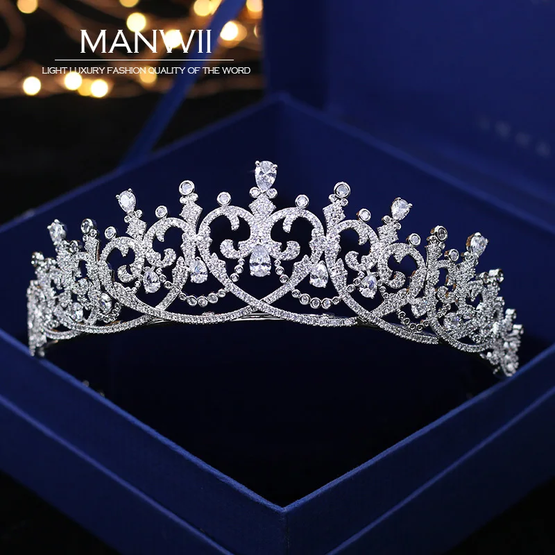 Модные новые микро инкрустированные любовь полный горный хрусталь корона