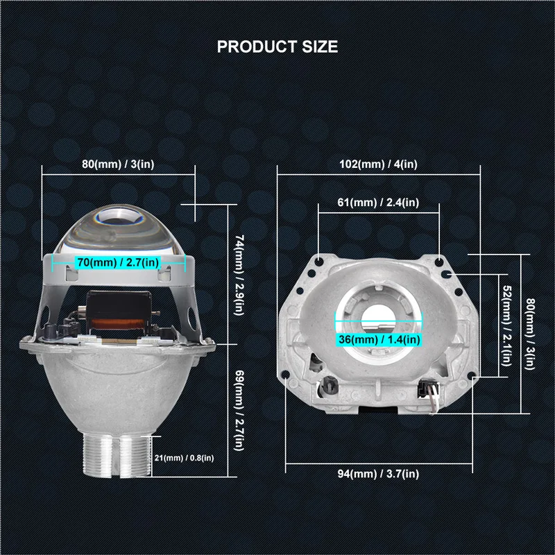 Лампа H4 3 0 дюйма HID линзы проектора Bi Xenon 12 В Hella5 полностью Металлическая для D2S D2R D2H