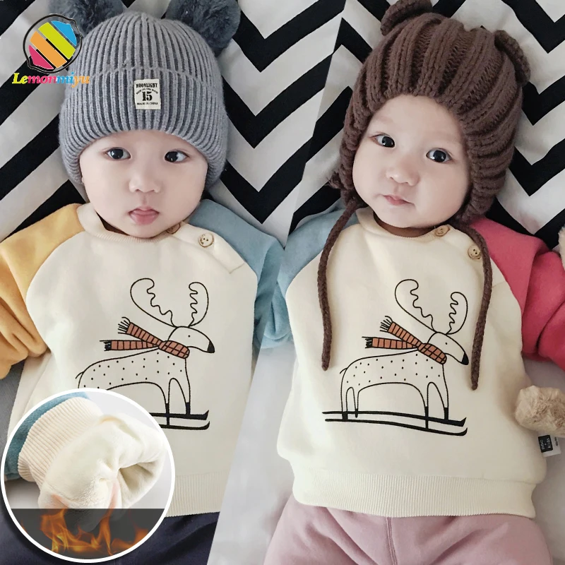 Lemonmiyu/зимние толстовки со смешным рисунком для маленьких девочек Кашемировые