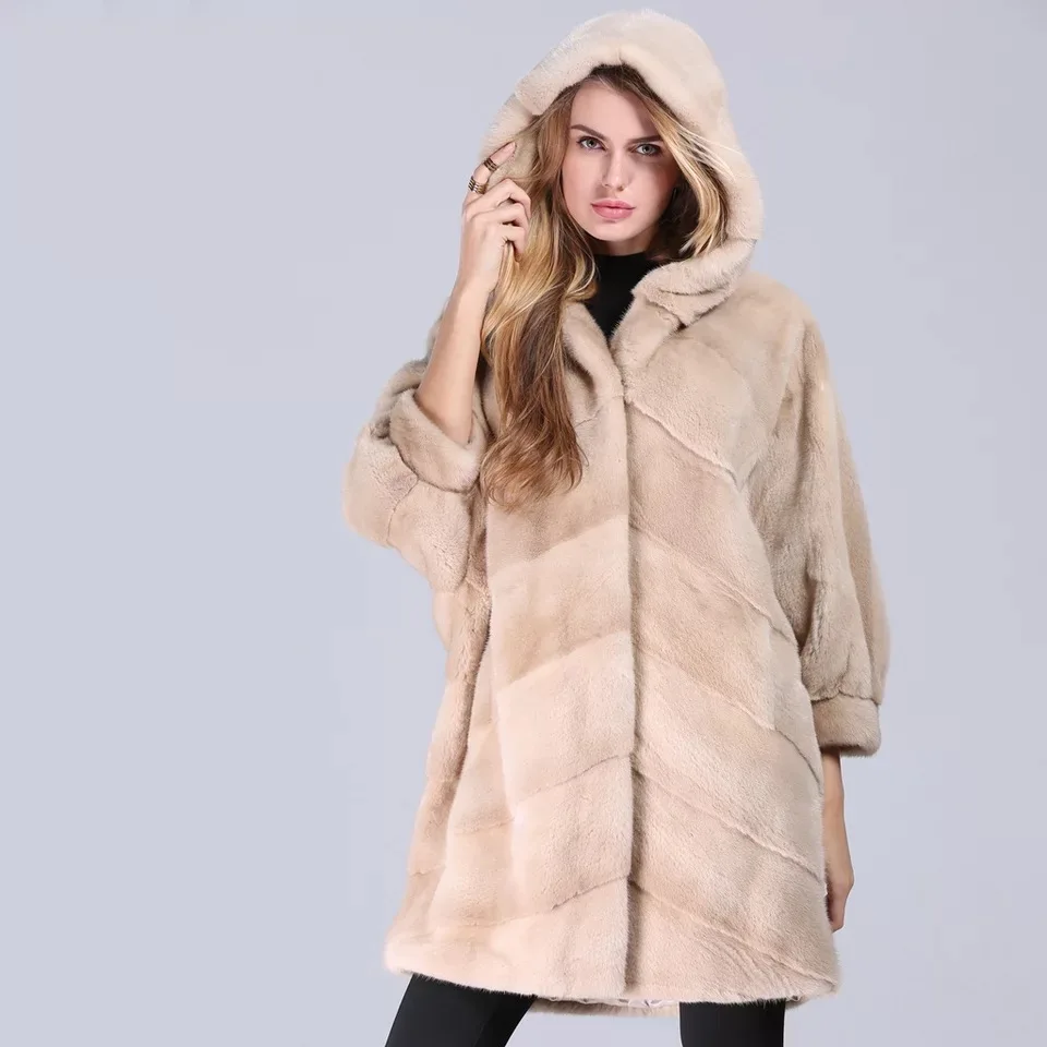 2021 брендовая роскошная женская куртка из натурального меха норки длинная