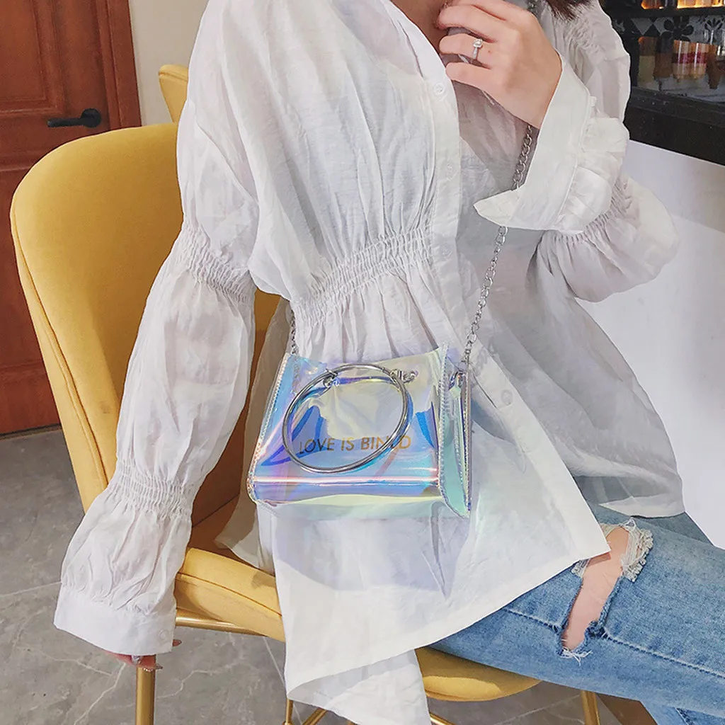 Модная женская Желейная квадратная сумка на плечо дамские ручные сумки кошелек