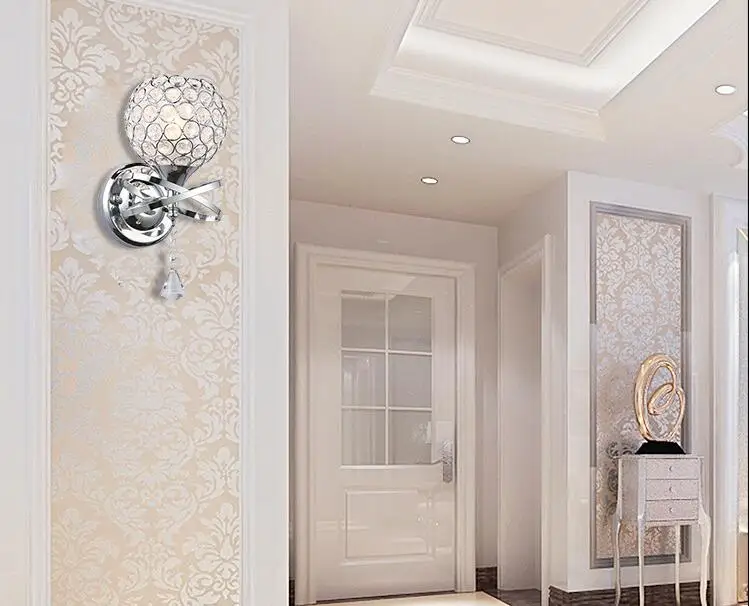 Прикроватная Хрустальная настенная лампа для спальни креативная гостиной