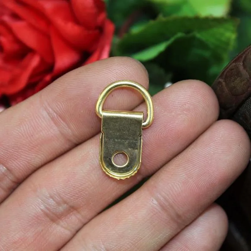 

Wholesale Half Round Ring Hanging Picture Oil Painting Mirror Frame Mini Hooks Hangers With Screws,Yellow Color,25*10mm,500Pcs