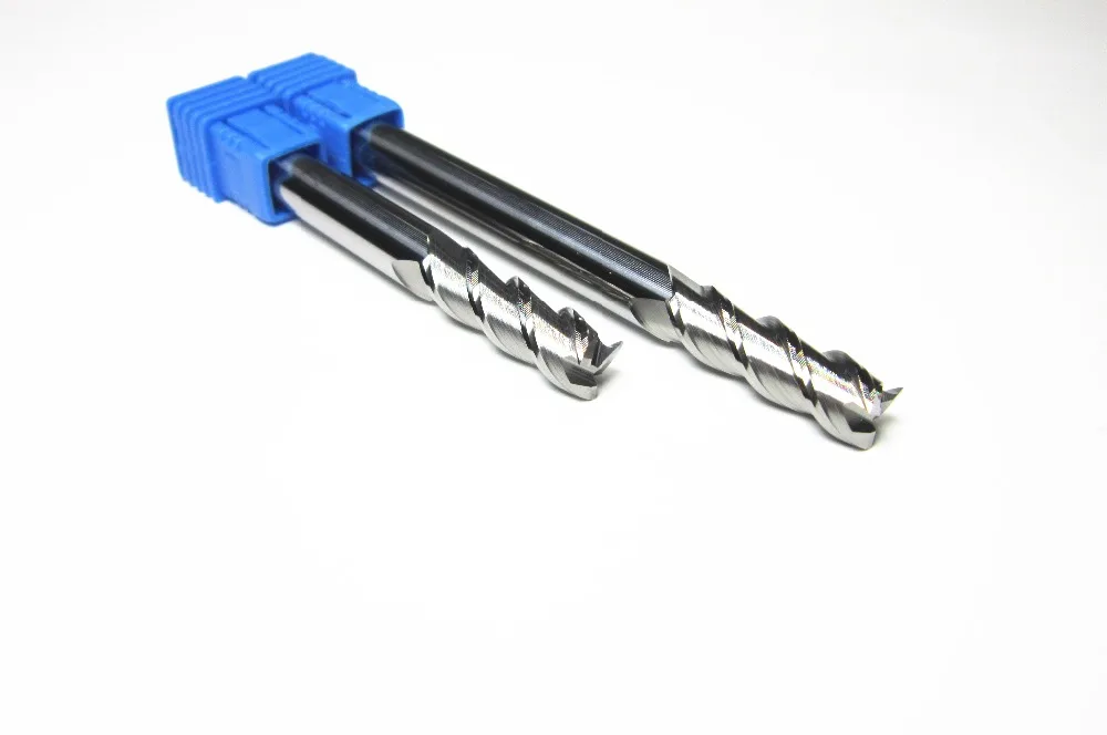 

HRC45 8MM 3 flutes extra long shank length 75mm 100mm tungsten carbide end mills set bits for aluminum milling cutter Lengthen