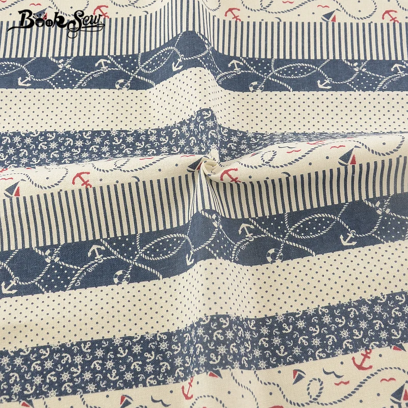 Booksew Морской Якорь Дизайн домашний текстиль Хлопок Лен ткань шитье тиссу для скатерти подушка сумка занавеска Подушка украшение