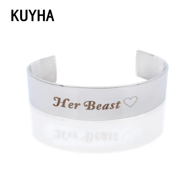 Гравированный браслет с именем/словом/логотипом Серебристый браслеты для женщин