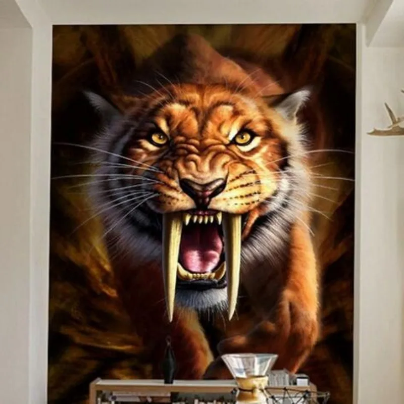 Beibehang Custom tiger photo wallpaper abstract art background 3d living room large for walls 3 d | Обустройство дома