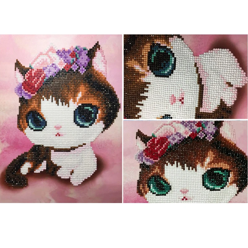 5D DIY алмазная мозаика алмаз вышивка спальня мультфильм животных милый кот точки