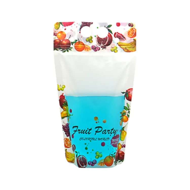 Fruit Party Style Leotrusting, 50 шт в наборе, 300-500 мл ручка Пластик пакеты для напитков прозрачный/матовый молока сока Кофе питьевой мешок вечерние свадебные мешок напитка - Цвет: Fruit Party Style