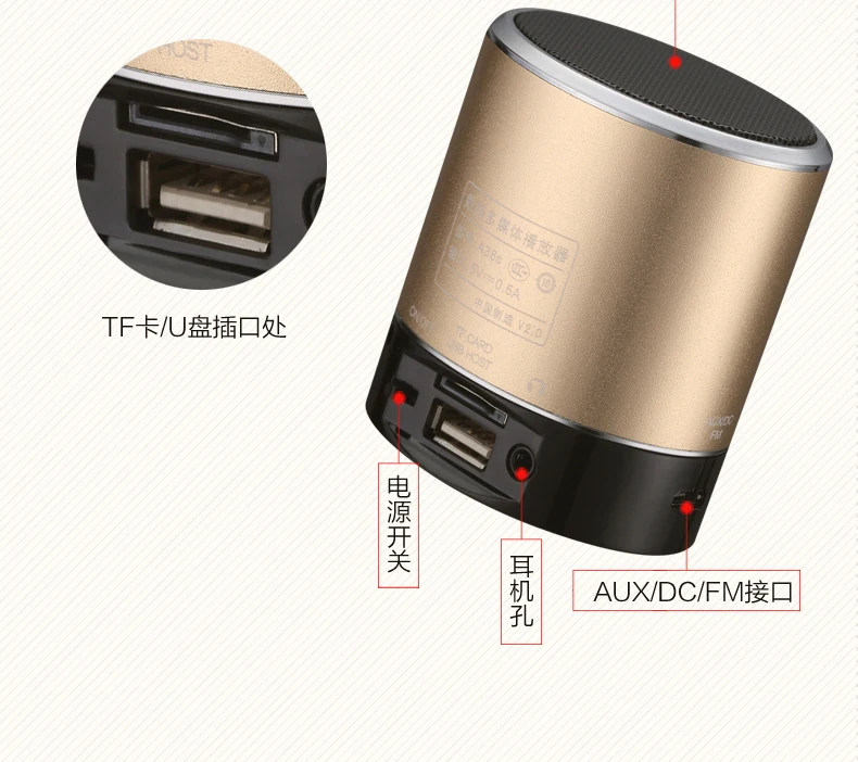 Sansui мини портативный сабвуфер беспроводной bluetooth-динамик, плеер Hi-Fi Altavoz Altavoce Parlantes Enceinte Handfree FM