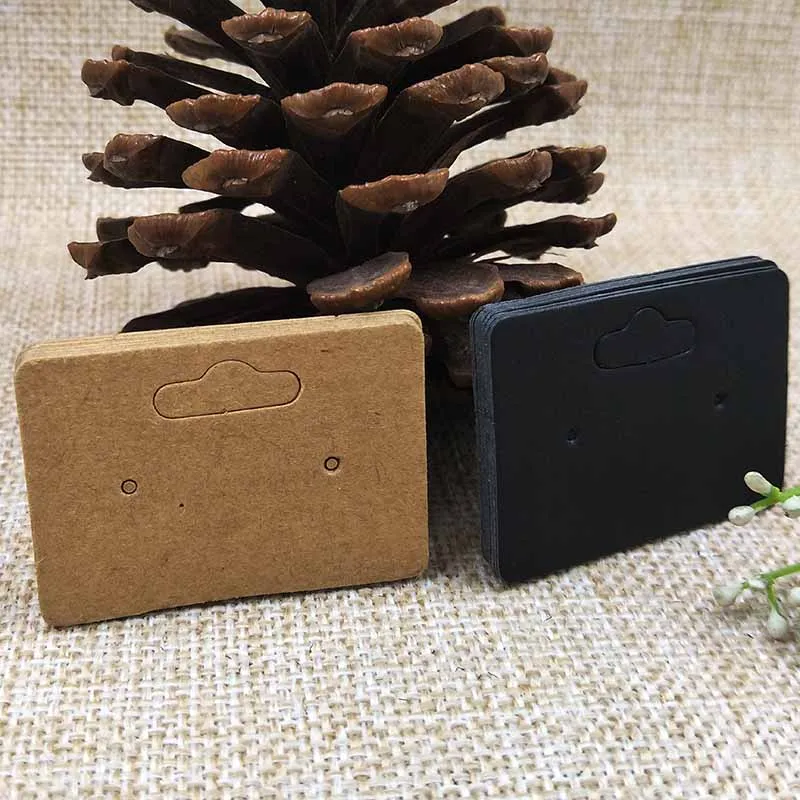 Карта для сережек ручной работы 5x3 5 см белая/черная/крафт-карта 1 пара небольших с