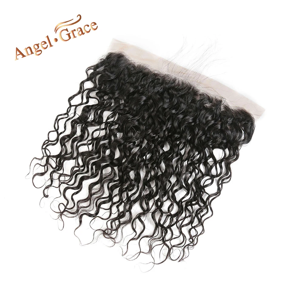 Angel Grace Hair бразильская холодная завивка волос бесплатно/средняя часть фронтальной человеческих волос 13x4 уха в ухо кружева фронтальной remy волос