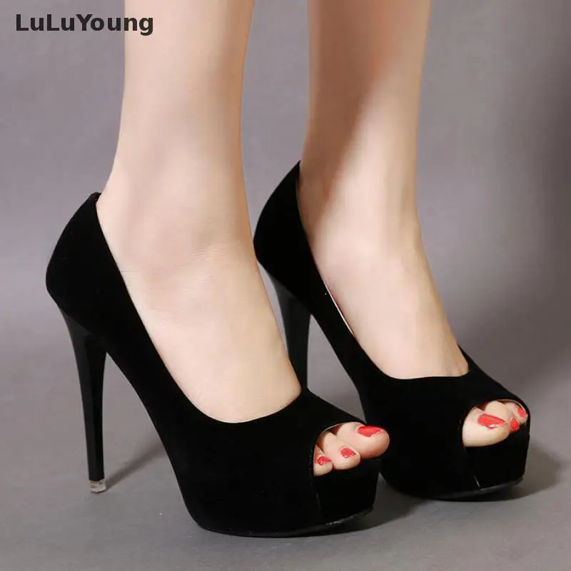 Туфли на высоком каблуке для ночного клуба женские сексуальные Ботинки 12 см