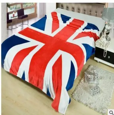Новое мультяшное дизайнерское одеяло с флагом США Великобритании Ca Флисовое