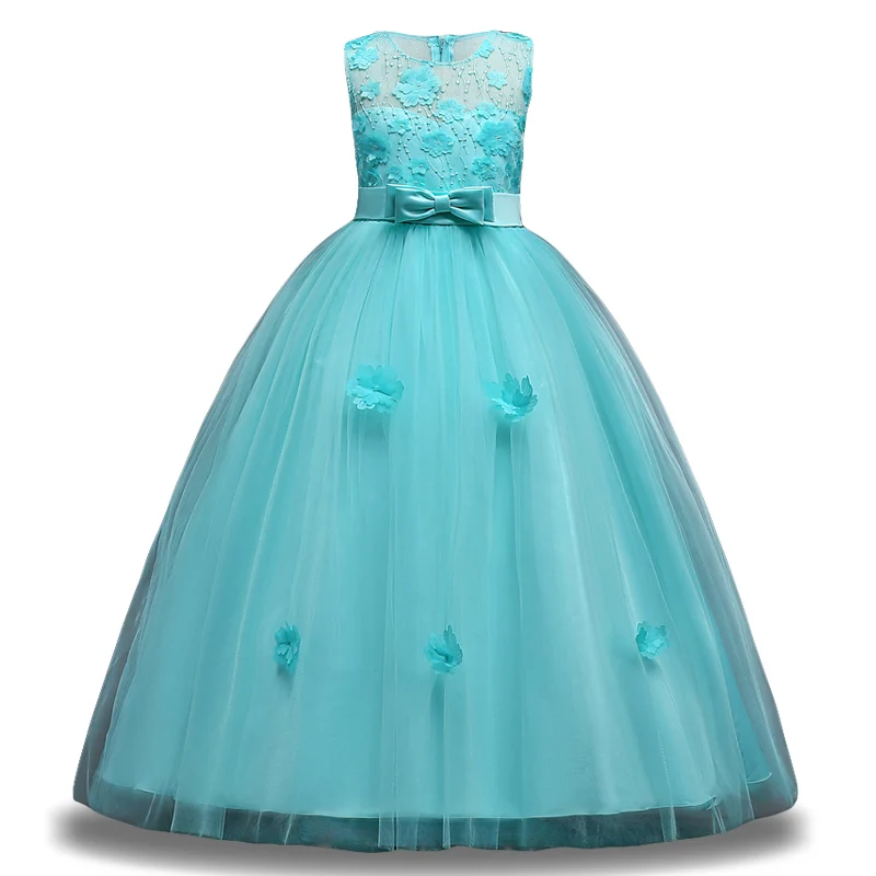 Вечерние Платья с цветочным узором для девочек платье принцессы Детские