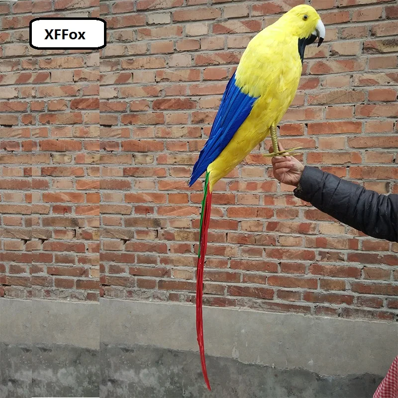 Огромная реальная жизнь модель желтого и синего попугаев пенопласт перо большая