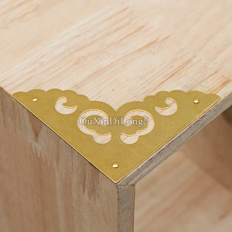 100 шт. латунные Защитные уголки для мебели в стиле ретро|Угловые кронштейны| |
