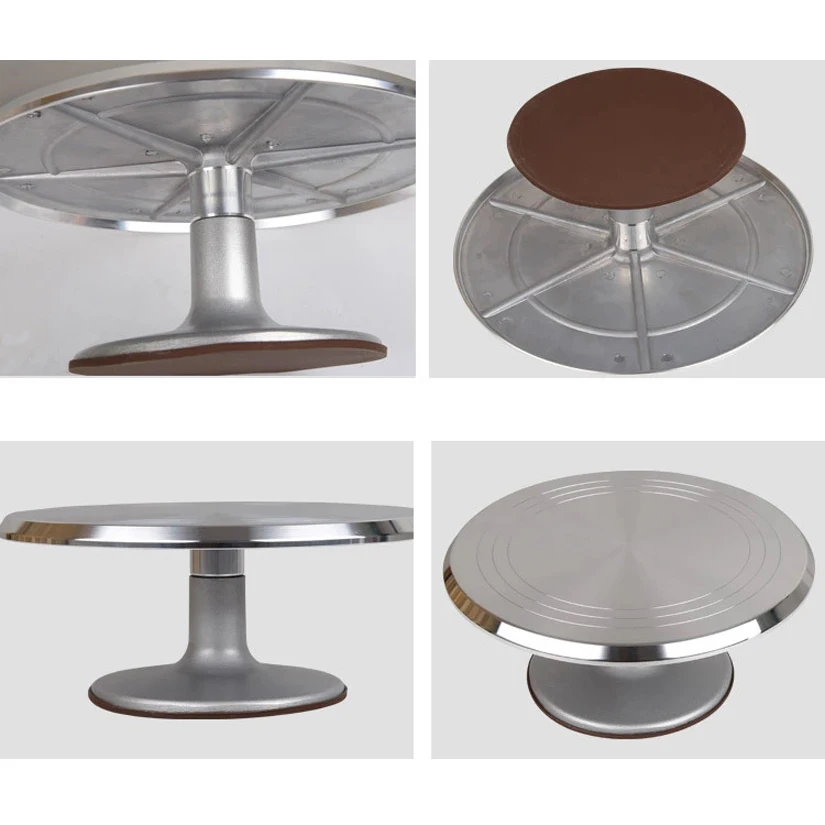 Поворотная стойка для торта из алюминиевого сплава 30 см нескользящая