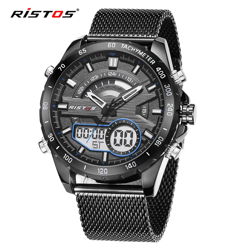 RISTOS светодио дный цифровые наручные часы Для мужчин хронограф электронные
