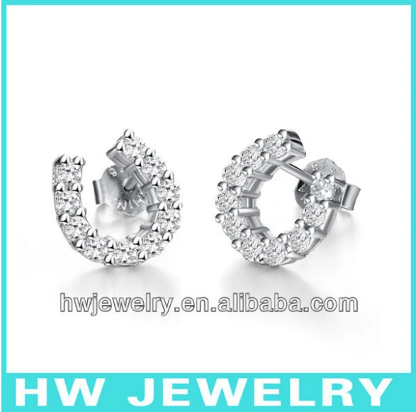 Серьги гвоздики из серебра 925 пробы с фианитами 10 шт./лот|silver stud earrings|sterling silver