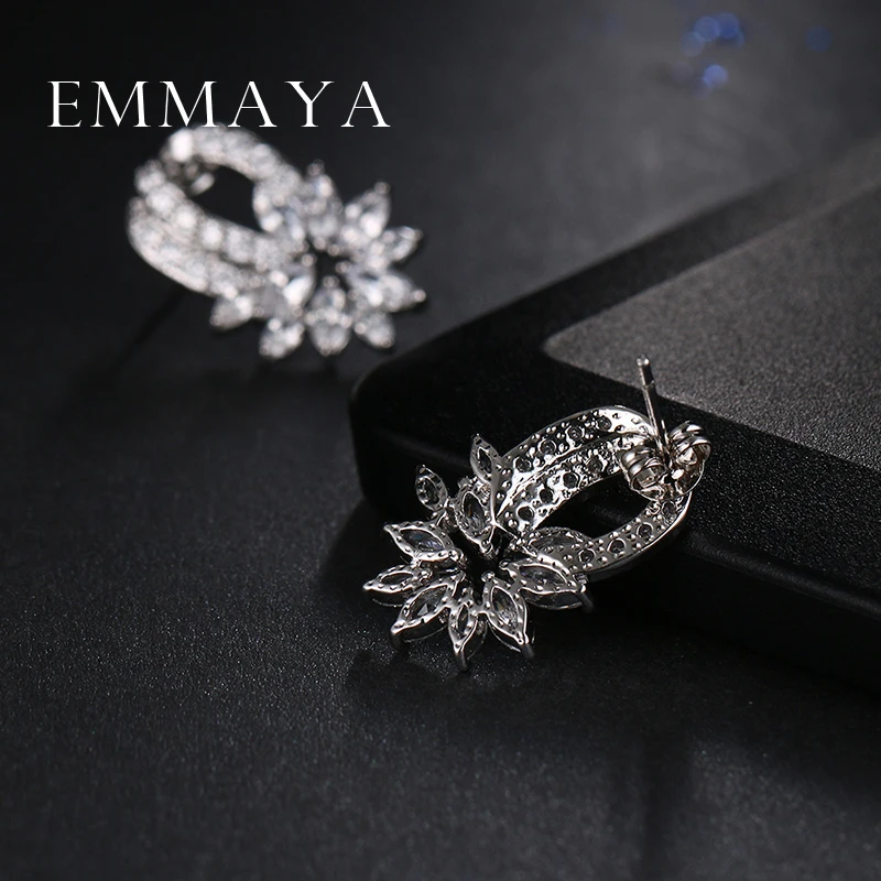 Серьги Emmaya с фианитами для женщин и девушек роскошные украшения микрозакрепкой в