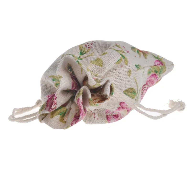 

100 Pieces/Lot Drawstring Cotton Recycable Jewelry Gift Packing Pouches & Bags 10x14 cm Flower Cotton Candy Bag