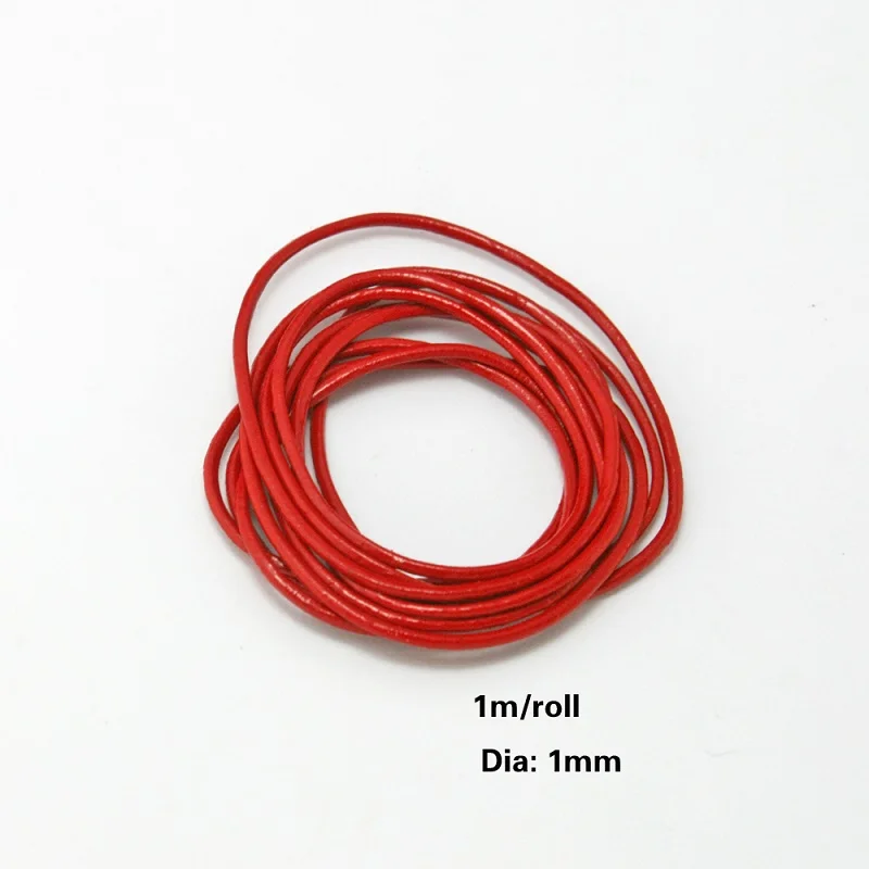 1mm Red 1meter 1 мм/1,5 мм/2 мм натуральная кожа круглый шнур веревка для DIY ожерелье браслет DIY ювелирных изделий фурнитура Аксессуары 1 м - Цвет: 1mm Red 1meter