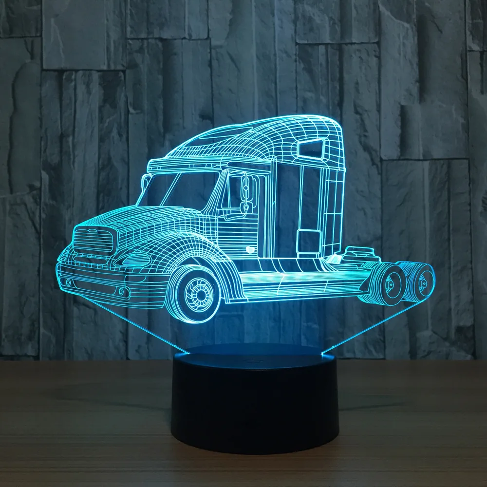 3d лампа Truckhead 7 цветов Светодиодные ночные лампы для детей сенсорные светодиодные