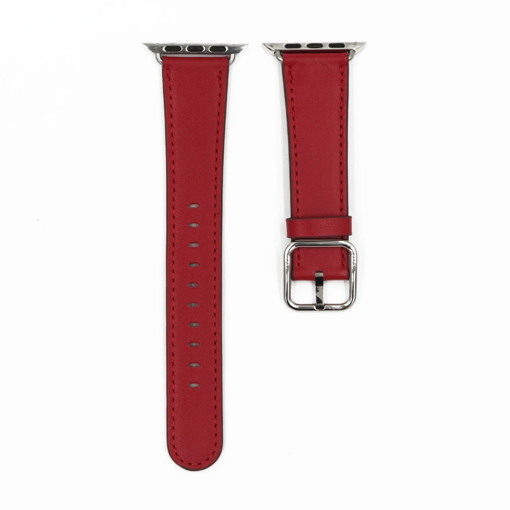 Red URVOI классический ремешок с пряжкой для Apple Watch series 5 4 3 2 1 ремешок для iwatch телячья кожа с квадратной пряжкой современный дизайн GEN.2 - Цвет ремешка: Red