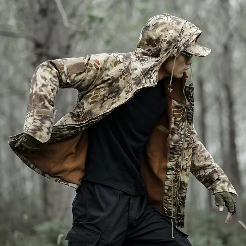 LANGSHI Открытый армия вентилятор desert Python узор Камуфляжный костюм комплект мужской