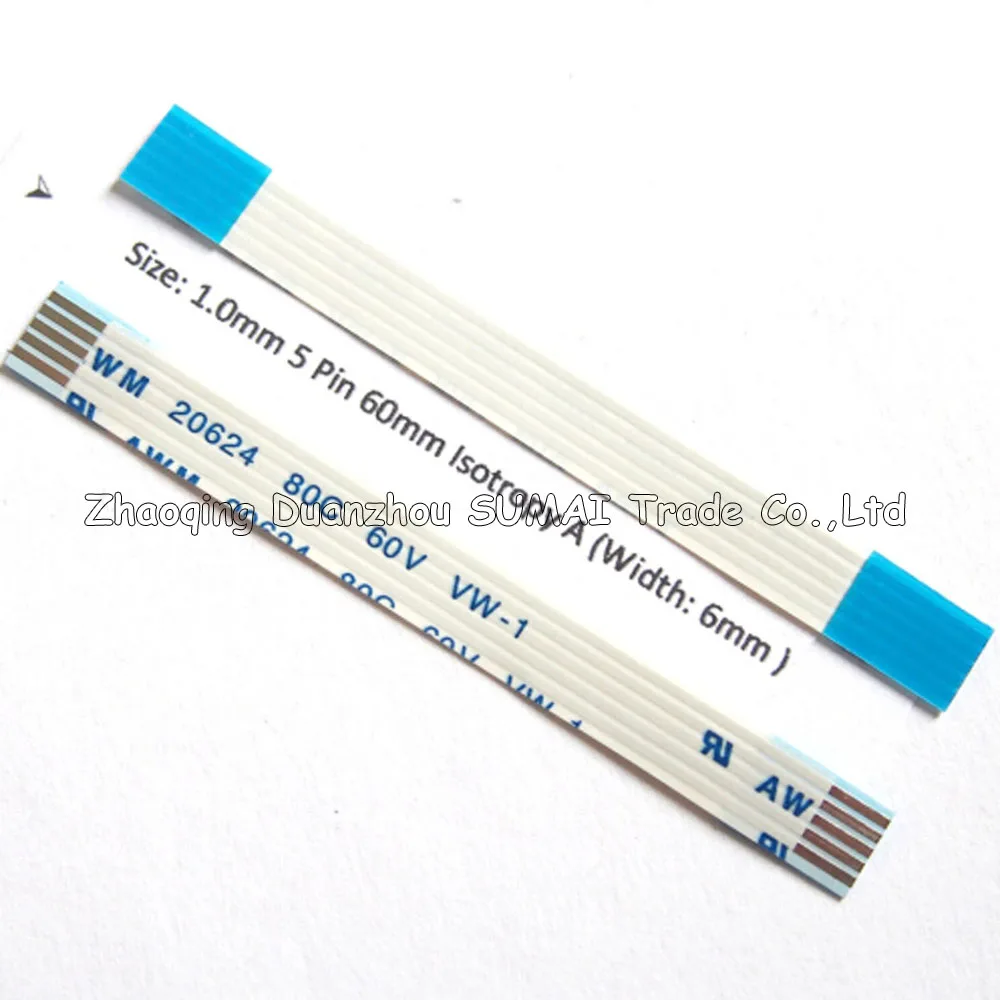 Гибкий плоский кабель FFC/FPC 5 контактов 1 0 мм 60 Isotropy A или Anisotropy B AWM 20624 80C 60В |