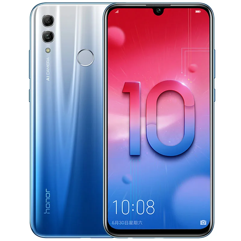 Honor 10 Lite 4G Android 9.0 6.21-дюймовый смартфон FHD 2340X1080 с двойной фронтальной и задней камерой на 24 МП, сканер отпечатков пальцев и восьмиядерный процессор.